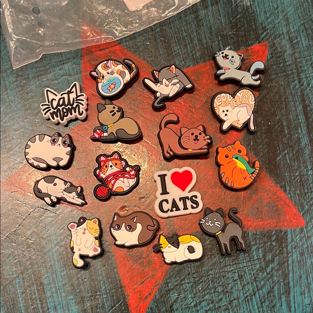 Multicolor Cat Croc Charms